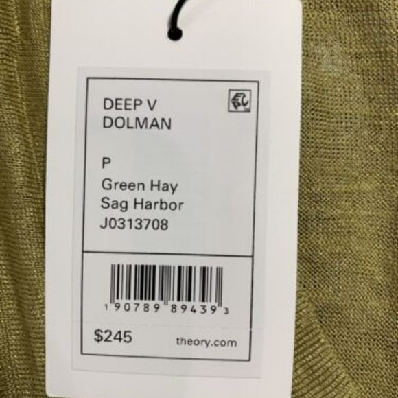 Theory Deep V Dolman Sleeve Linen Tunic - Picture 2 of 3